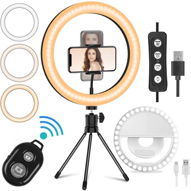 Mansso 10-inch LED Ring Light Set