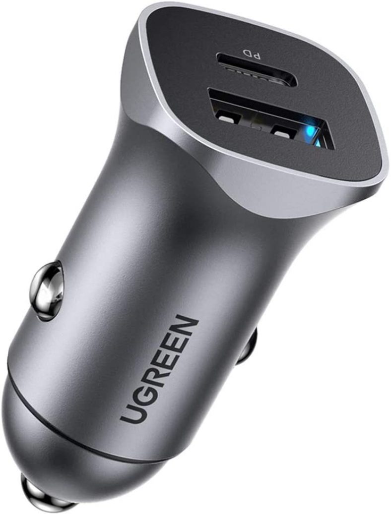 UGREEN 18W PD Fast Car Charger USB C and USB A Dual Ports