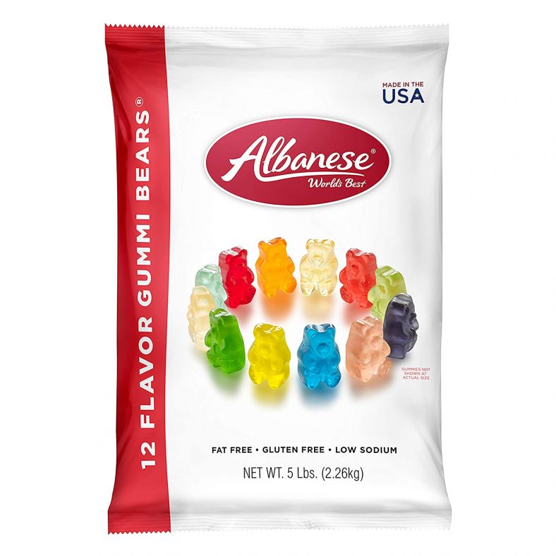 Albanese World’s Best 12 Flavor Gummi Bears, 5 Pound Bag