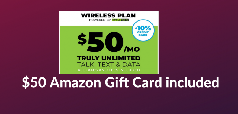 Simple Mobile | $50 Amazon eGift Card Promotion