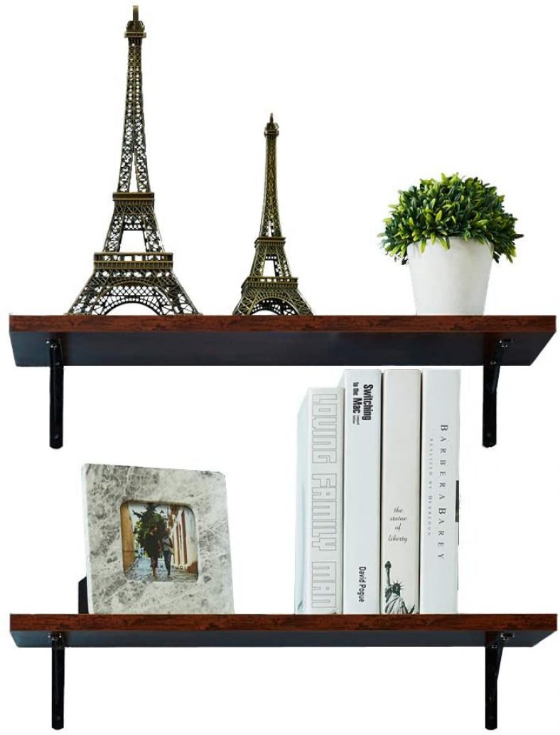 AUXLEY Wall Mounted Floating Shelves Rustic Wood Wall Storage Shelves