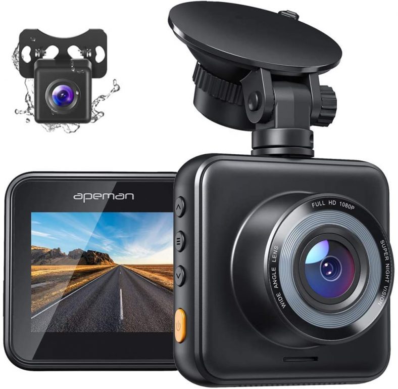 APEMAN Dual Dash Cam for Cars Front and Rear