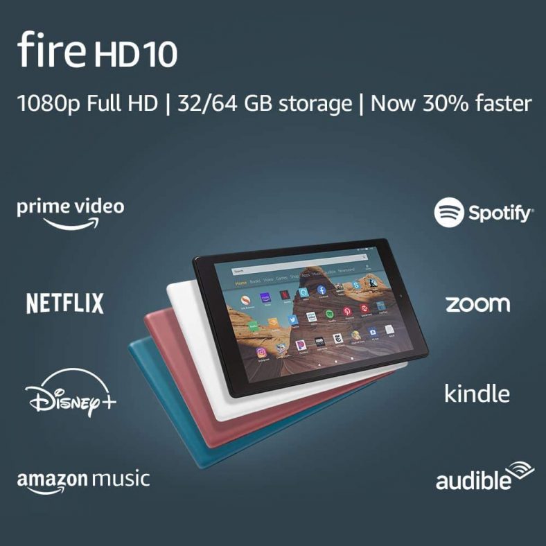 Fire HD 10 Tablet (10.1″ 1080p full HD display, 32 GB) – Black