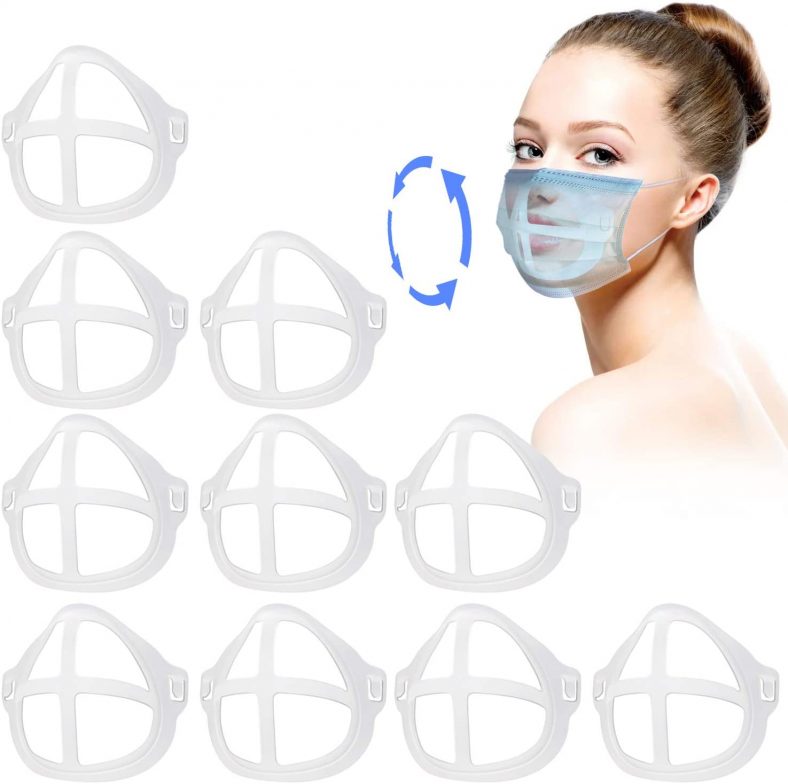 3D Face Mask Bracket Internal Support Frame,Soft Silicone Breathable Face Inner Support Bracket,Reusable Face Lipstick Protector,Create a Larger Breathing Space，10pcs