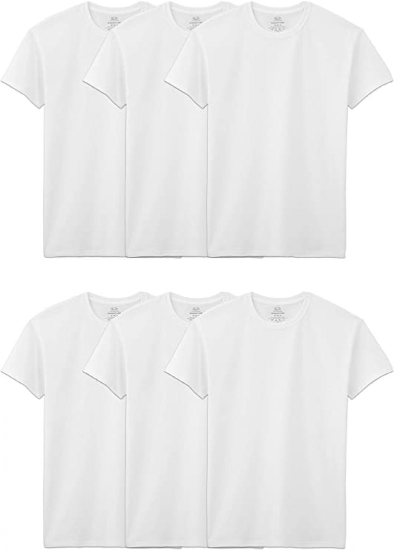 6-Pack Fruit of the Loom Men’s Stay Tucked Crew T-Shirt