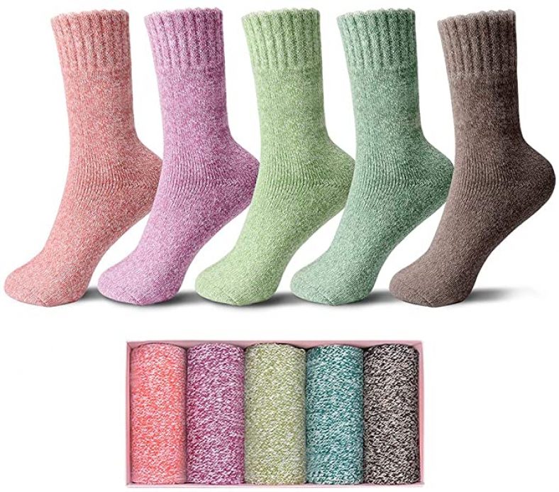 5 Pack of Wool Socks with Box