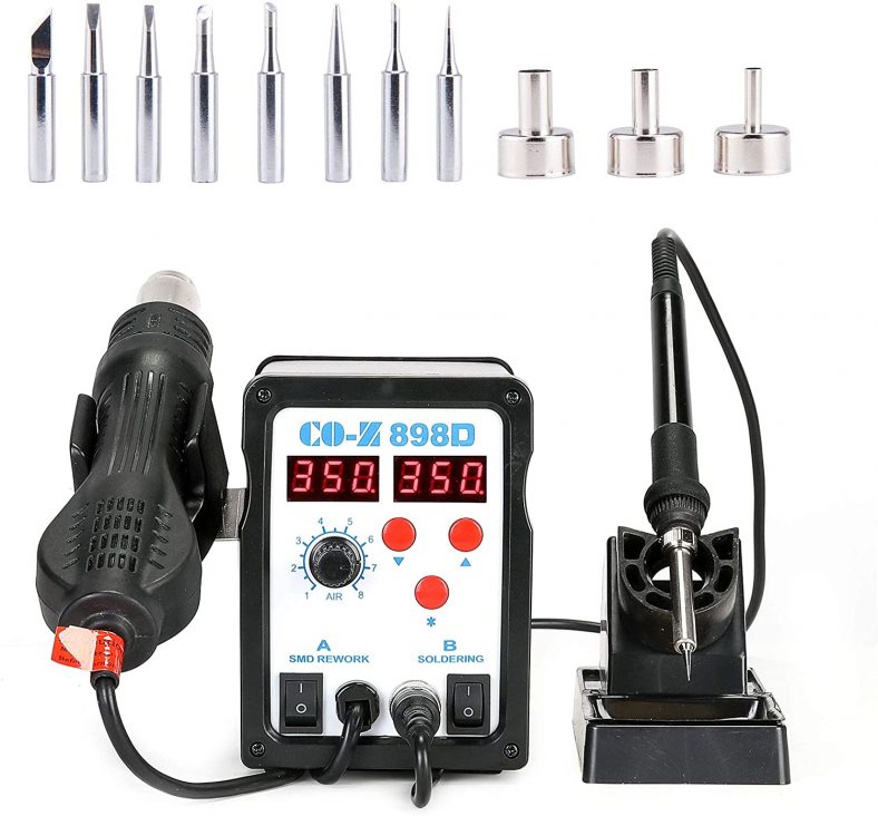 CO-Z 2 in 1 SMD Soldering Iron & Hot Air Rework Station