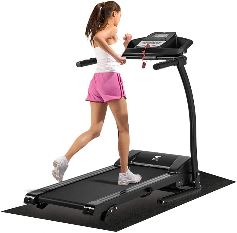 ZELUS 1100W Folding Treadmill for Home Gym with 3 Level