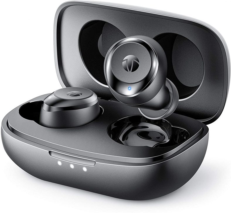 Wireless Earbuds, Bluetooth Earbuds with 4 Mics, CVC 8.0 Noise Reduction for Clear Calls, AptX Deep Bass, 40 Hrs Playtime, IPX8 Waterproof, USB-C Quick Charging Case, Touch Control – iTeknic