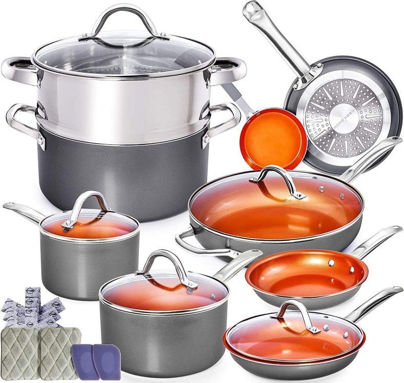 Home Hero Copper Pots and Pans Set – 13pc Copper Cookware Set Copper Pan Set Ceramic Cookware Set Ceramic Pots and Pans Set Nonstick Induction Cookware Sets Pot and Pan Set Nonstick Cookware Set