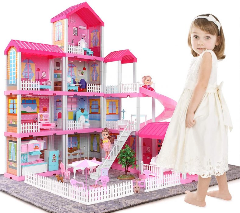 Temi Dollhouse Dreamhouse Building Toys Figure w/ Furniture
