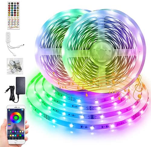 BFULL RGB 5050 LED Strips with 40 Keys & Remote 65.6-ft