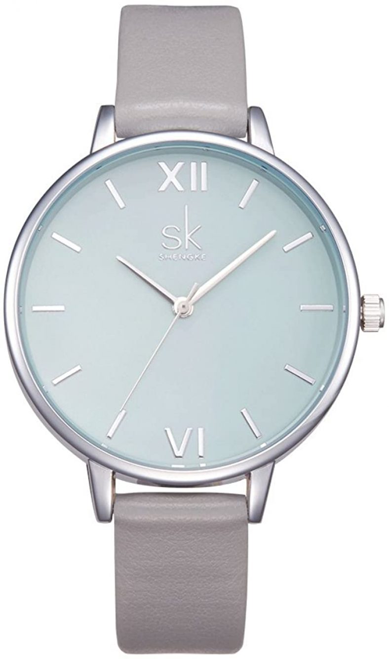 SHENGKE Women Watches Leather Band Luxury Quartz Watches Girls Ladies Wristwatch Relogio Feminino