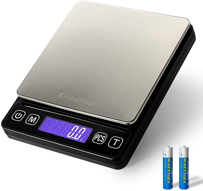KitchenTour Digital Kitchen Scale with Back-Lit LCD Display