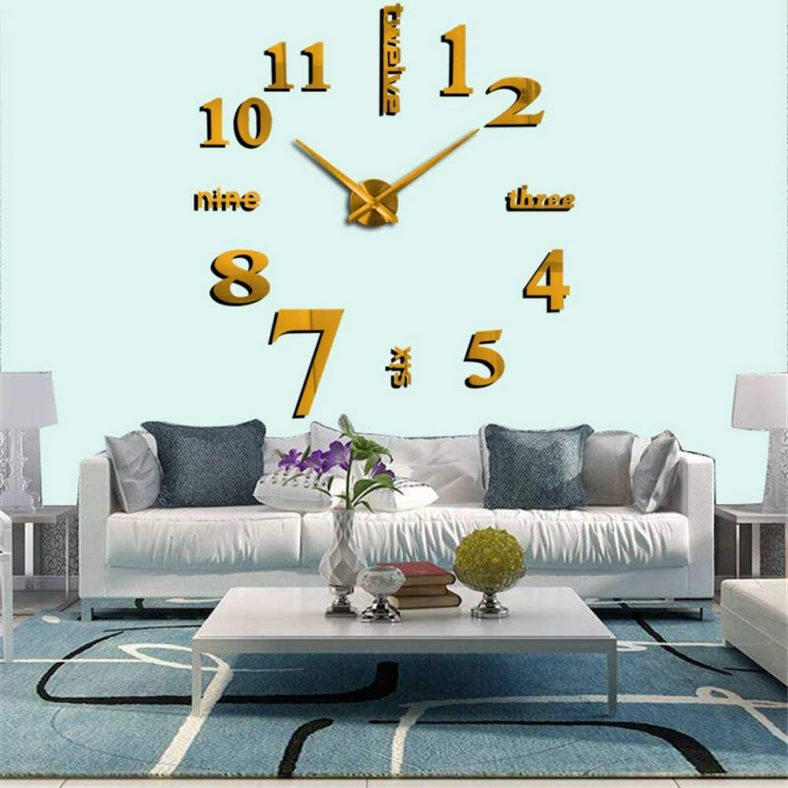 FASHION in THE CITY New 3D DIY Mirror Surface Wall Clocks Modern Design Living Room Decorative Wall Watches