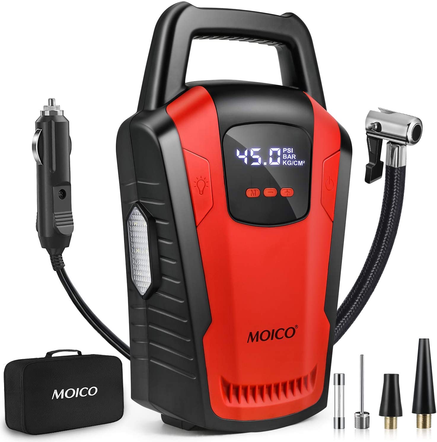 MOICO Portable Air Compressor Pump w/Digital Pressure Gauge