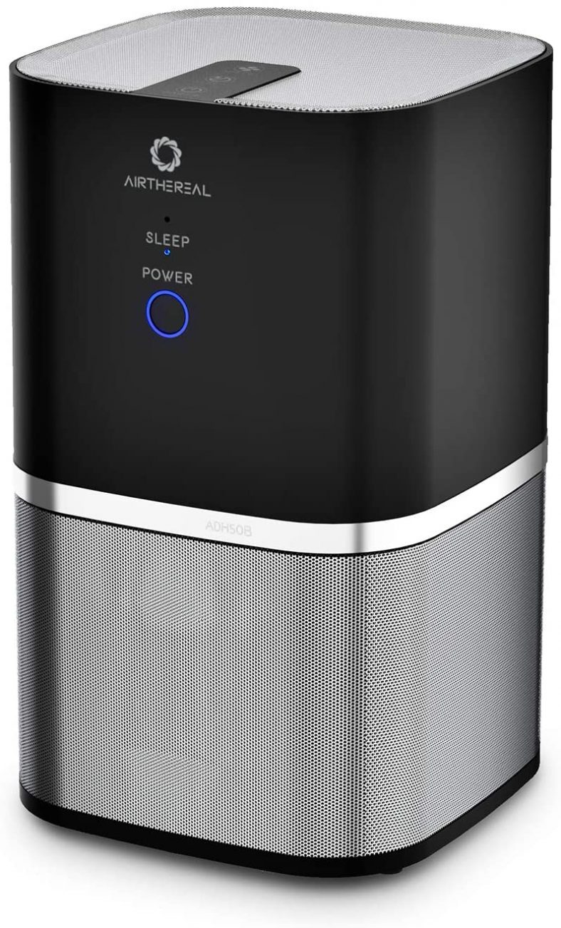 Airthereal ADH50B Air Purifier with 3 Filtration Stage True HEPA Filter for Small Room, Bedroom, and Office Whisper Quiet-Day Dawning, Black