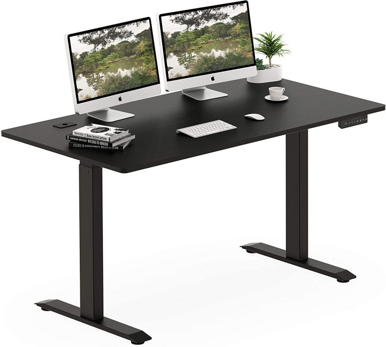 SHW Electric Height Adjustable Computer Desk 55 x 28 Inches