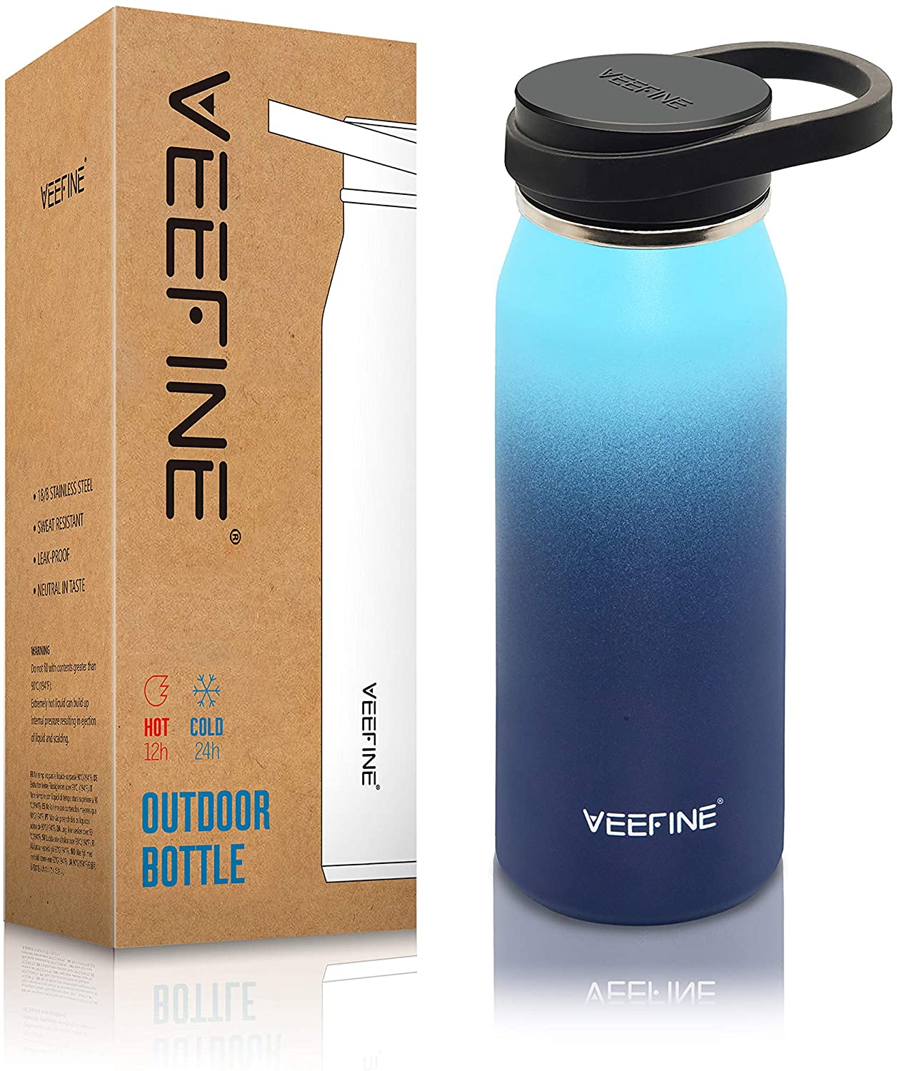 VEEFINE Water Bottle Vacuum Stainless Steel Water Bottles 32oz