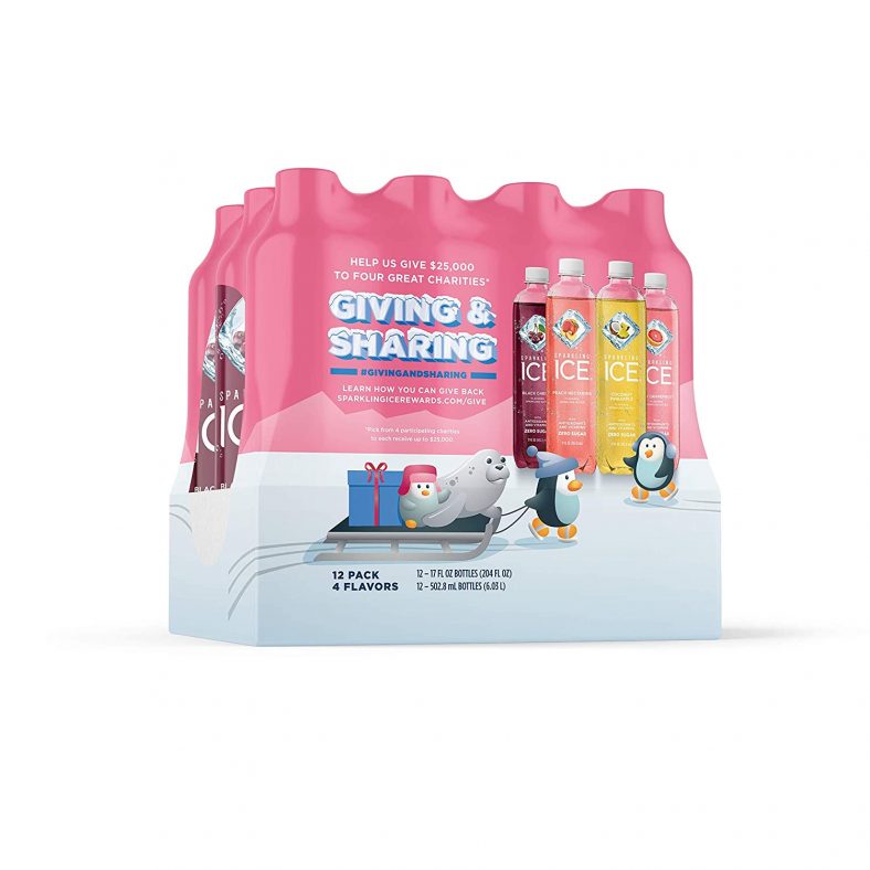 Sparkling ICE Sparkling Ice Variety Pack, 17, 12Count (Black Cherry, Peach Nectarine, Coconut Pineapple, Pink Grapefruit) Pink Variety Pack, 204 Fl Oz