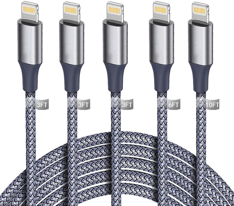 iPhone Charger, MFi Certified Lightning Cable 5Pack
