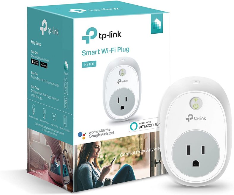 Kasa Smart (HS100) Plug by TP-Link, Smart Home WiFi Outlet Works with Alexa, Echo, Google Home & IFTTT, No Hub Required, Remote Control, 15 Amp, UL Certified, 1-Pack
