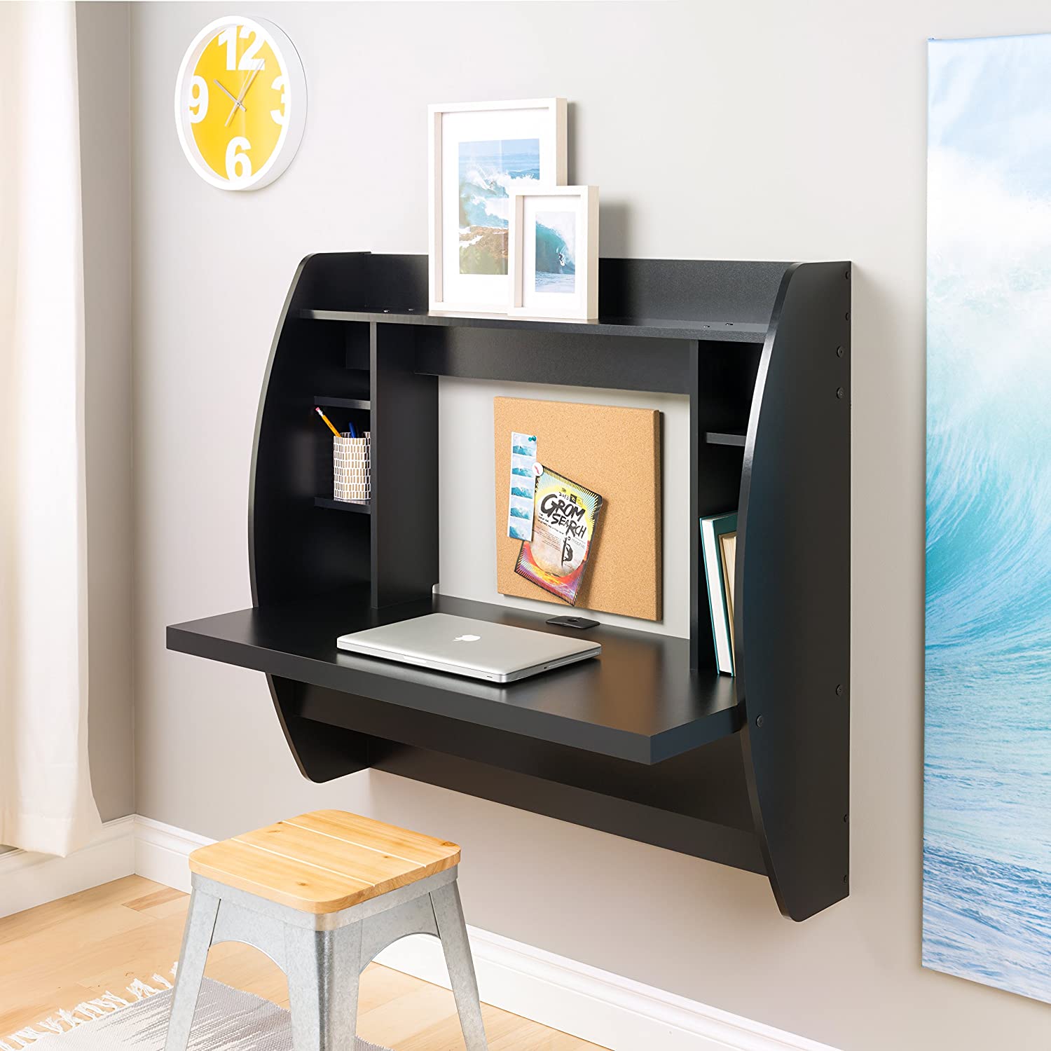 Prepac Wall Mounted Floating Desk with Storage