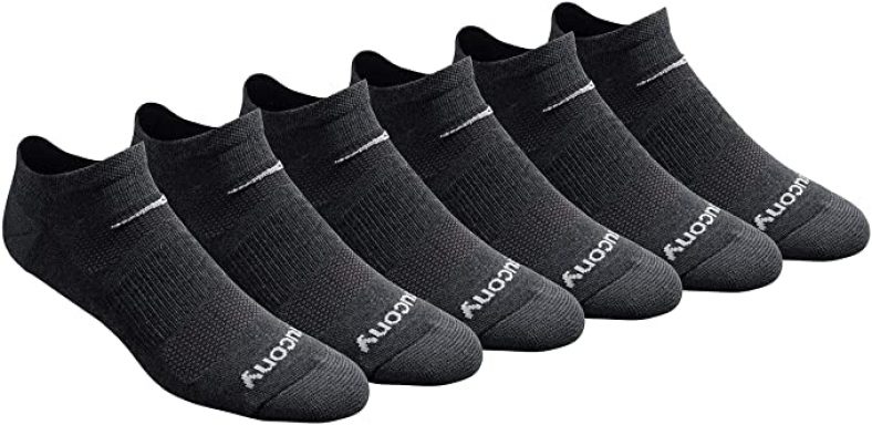 Saucony Men’s Multi-pack Mesh Ventilating Comfort Fit Performance No-show Socks