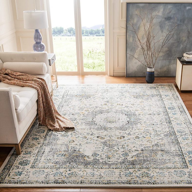 Safavieh Evoke Collection EVK220B Vintage Oriental Grey and Gold Area Rug (3′ x 5′)