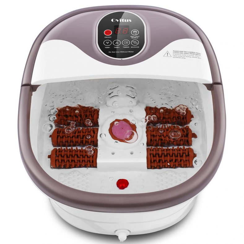 Ovitus Foot Spa Bath Massager with 6 Motorized Rollers