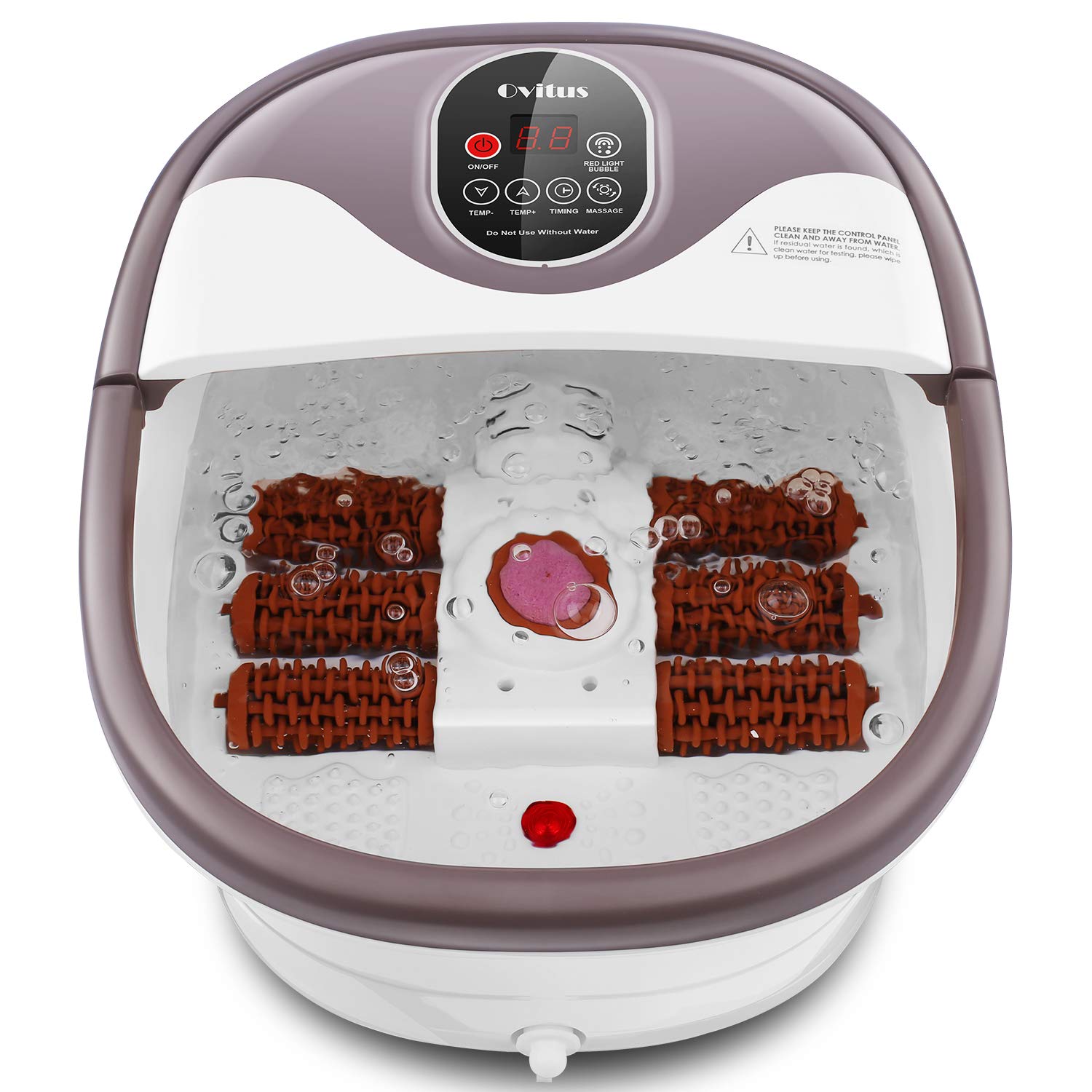 Ovitus Foot Spa Bath Massager with 6 Motorized Rollers