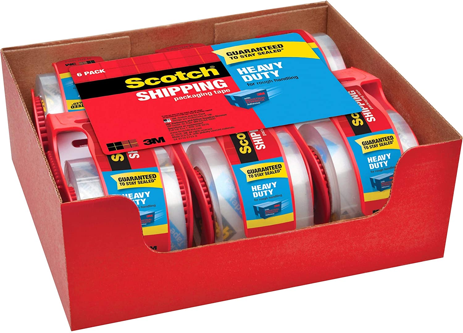 6-Pack Scotch Heavy Duty Shipping Packaging Tape for $13.55