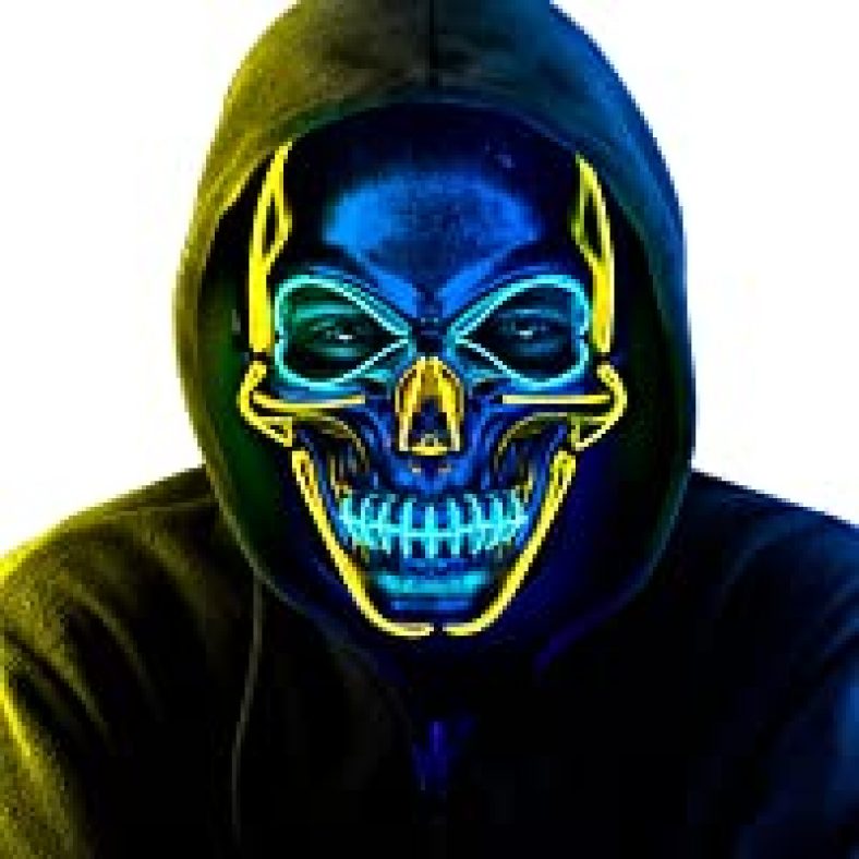 Tismell LED Light Up Scary Halloween Mask for $9.34