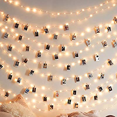 50 LEDs 20 Photo Clips String Light Battery Powered Decoration For Home