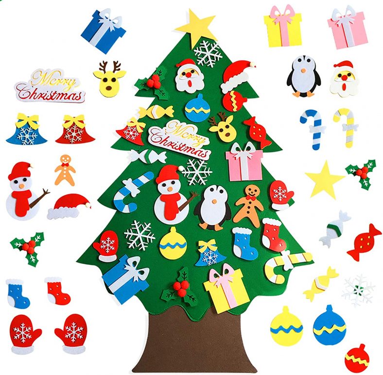 Autiy DIY Felt Christmas Tree Set with 30-Pcs Ornaments for $8.24