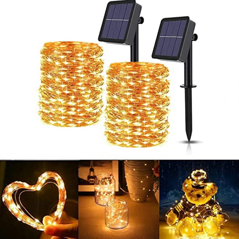Solar String Lights Outdoor2 Pack 156ft for $8