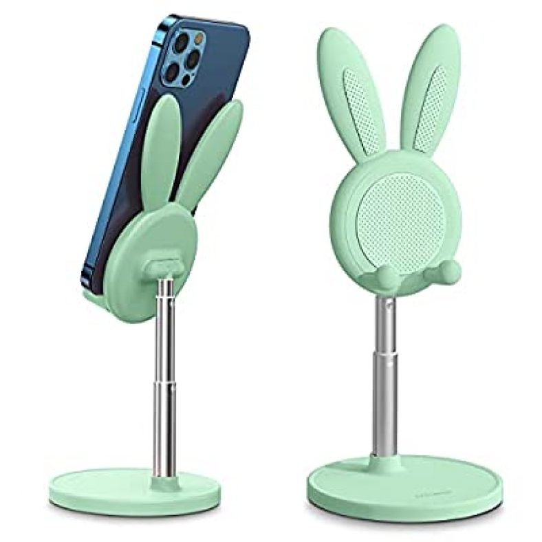 Cute Bunny Phone Stand, Angle Height Adjust Cell Phone Stand for Desk, Thick Case $8
