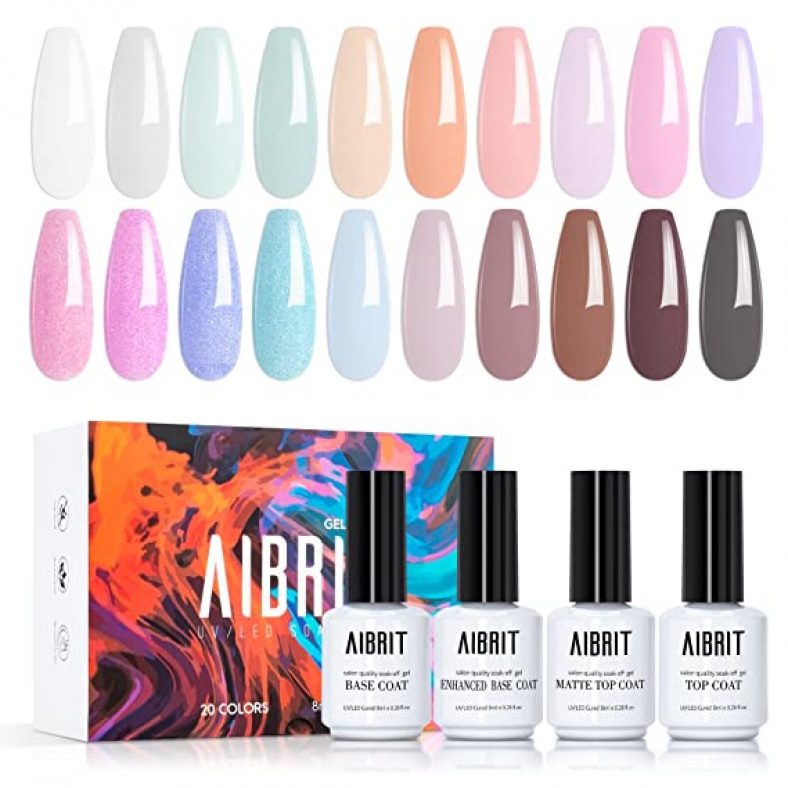 20 Color Gel Nail Polish Set for $10