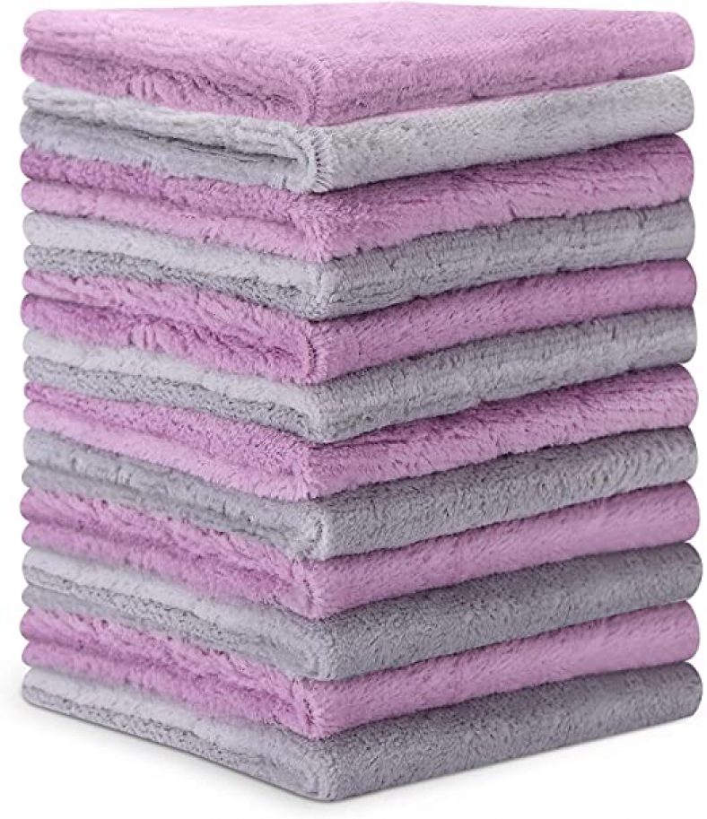 Microfiber Cleaning Cloth 12 Pack Kitchen Towels Double-Sided Microfiber Towel $6