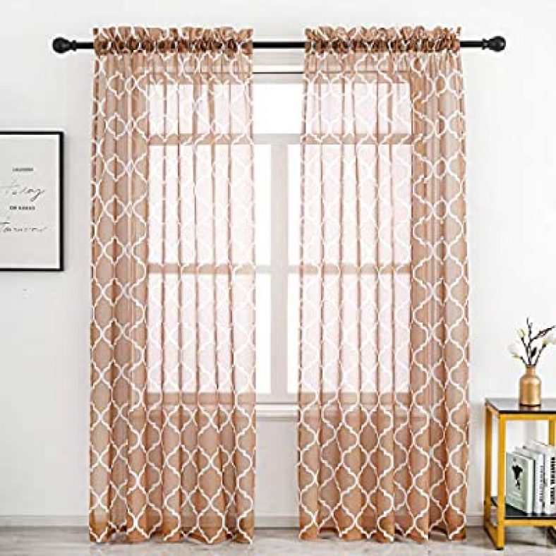 Curtains Long Moroccan Embroidered Sheer Curtains for Bedroom from $10