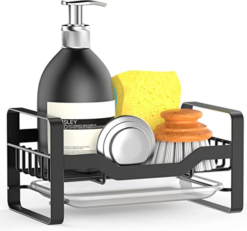 Sink Caddy, Kitchen Sink Organizer, Sponge Soap Holder for Countertop, 304 Stainless Steel