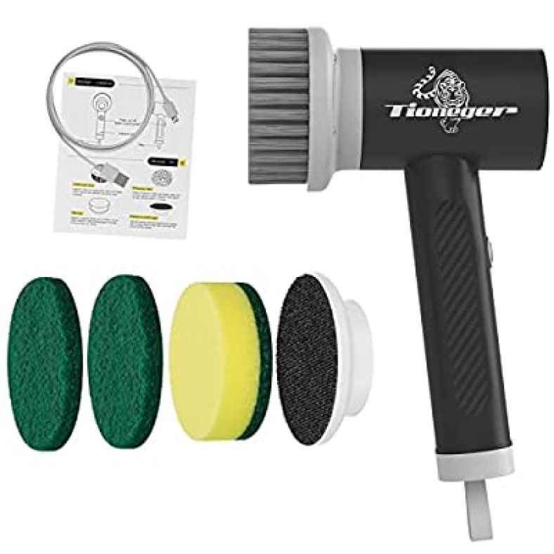 Dish Brush, Tioneger Electric Spin Scrubber Cleaning Brush Cordles