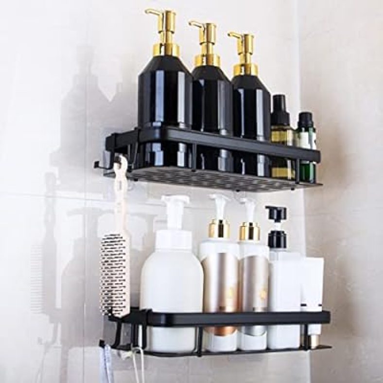 Shower Caddy, Shower Shelves-2 Pack, Adhesive Shower Organizer No Drilling
