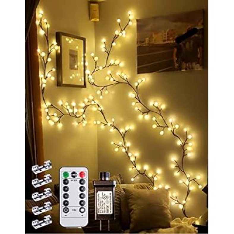 Vine Lights with Remote Control On/Off Timer and Memory Function, 8 Modes