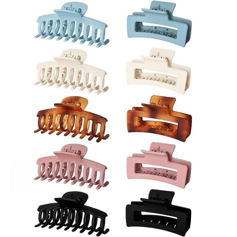 10pcs Hair Claw Clips for Women Hair, 3.5 Inch Nonslip Medium Large Claws Clip