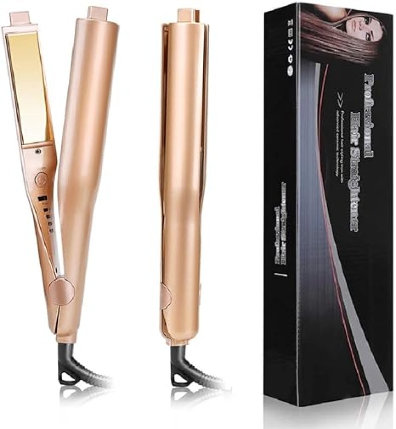 Hair Straightener and Curler 2 in 1 Flat Iron Professional Hair Curling Irons with 1 Inch Flat Iron