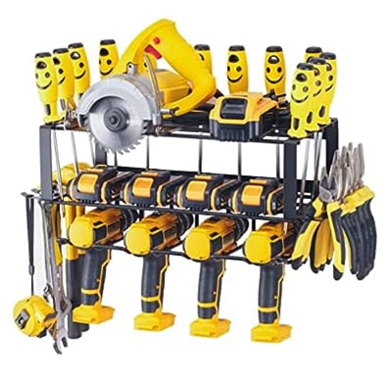 Power Tool Organizer, Ultra Heavy Duty Wall Mount Drill Holder 3 Layers Floating Shelves