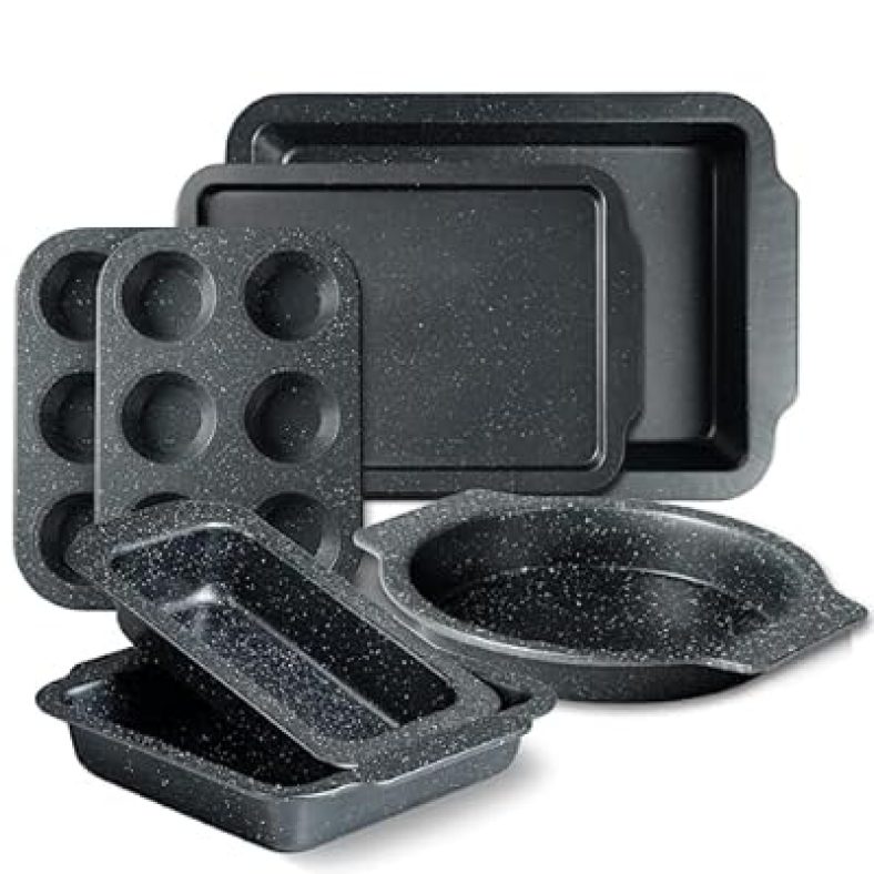 Nonstick Baking Pans Set  7 PCS Bakeware Sets Baking Sheets For Oven Baking Set w/Cookie Sheet