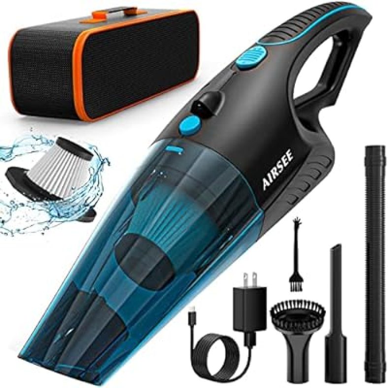AIRSEE Handheld Vacuum, 13 KPA & 2500mAh Cordless Car Vacuum