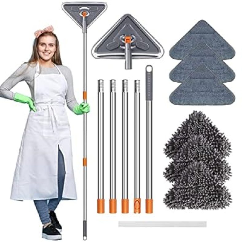 85Inch Wall Cleaner with Long Handle, Baseboard Wall Cleaner Mop 360° Rotatable Wall Washer Cleaner